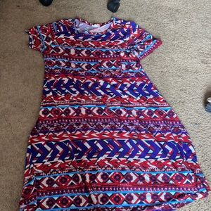 LulaRoe Red & Blue Maxi Dress